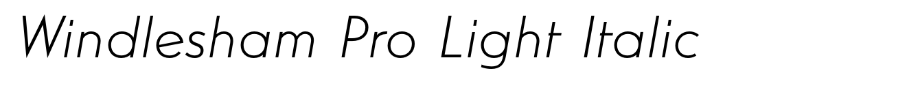 Windlesham Pro Light Italic